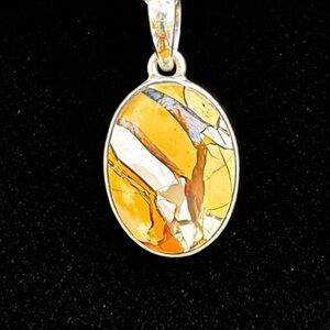 Elegant 925 Silver Brecciated Mookaite Jasper Pendant